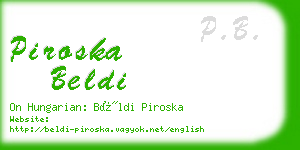 piroska beldi business card